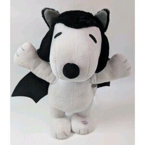 Gemmy Peanuts Snoopy Vampire Halloween Greeter Bat Wings Plush 12”
